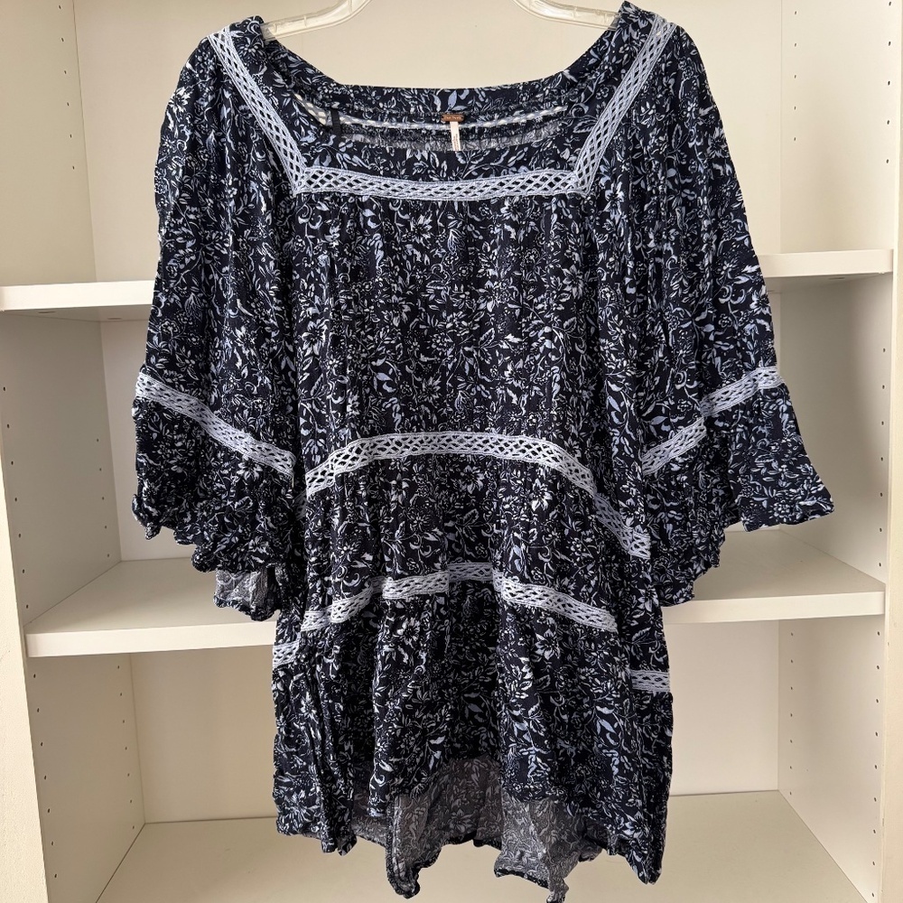 FREE PEOPLE Blue Talk About It Tunic - Picture 4 of 7